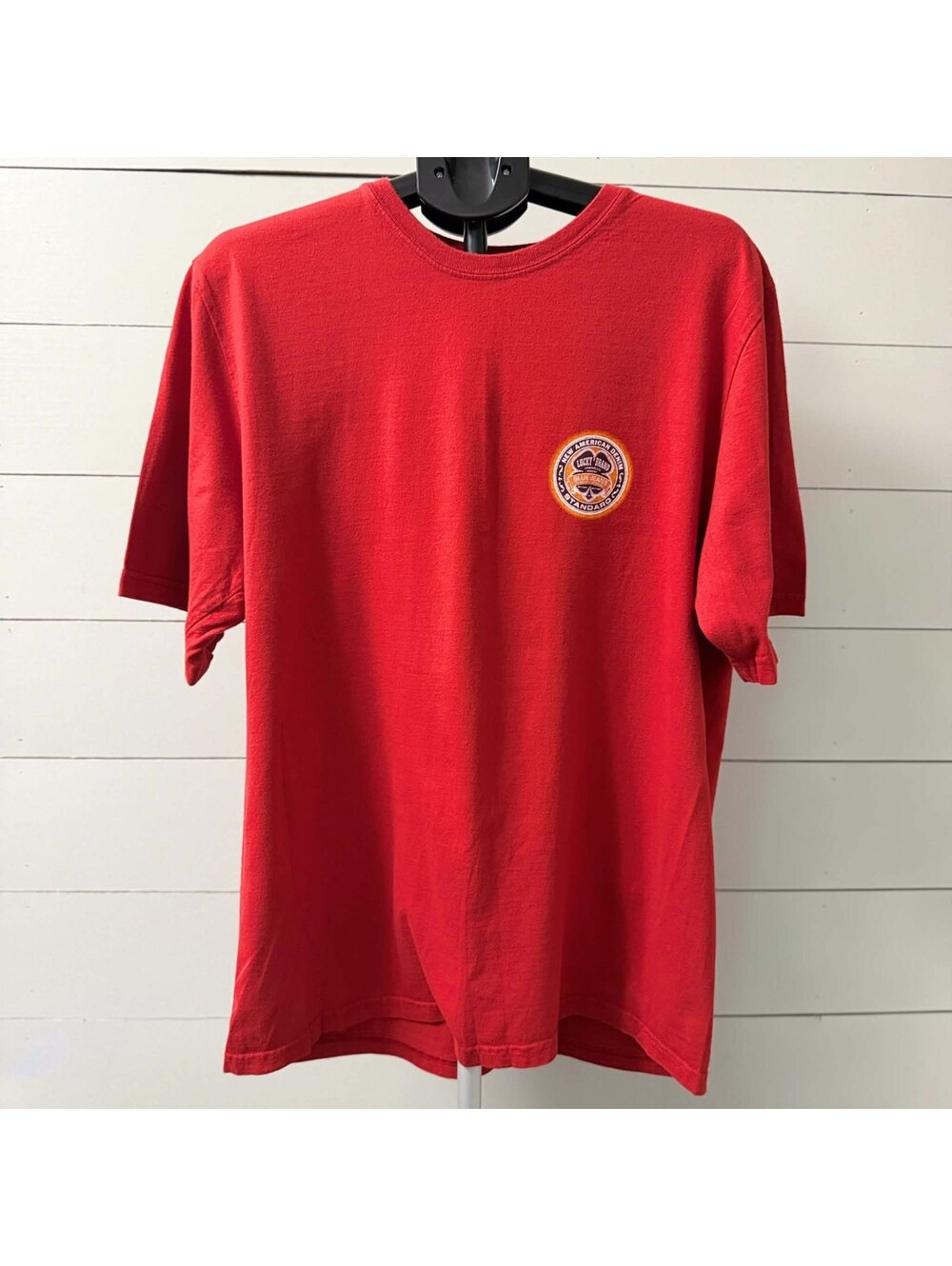 Vintage Lucky Brand Men T-Shirt Red XL New American Denim Standard